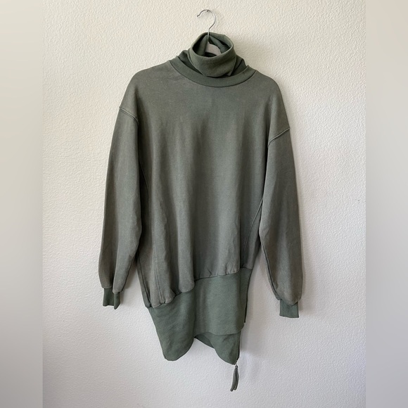 NWT RETROFETE Desreen Asymmetrical Sweater Dress in Army Green Women's Size XS - Picture 2 of 16